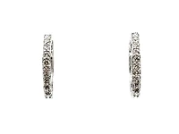 10K White Gold 1.50cttw Diamond Hoop / Huggie Earrings