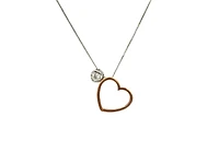 10K White & Rose Gold 0.09cttw Canadian Diamond Heart Necklace, 18"