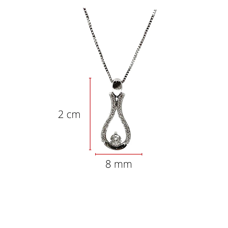 10K White Gold 0.20cttw Canadian Diamond Necklace, 18"