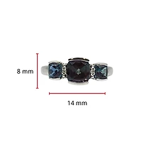 10K White Gold 2.00cttw Created Alexandrite and 0.014cttw Diamond Ring, size 7 - 4.5