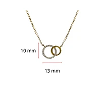 10K White & Yellow Gold 0.09cttw Diamond Double Infinity / Circle Necklace, 18"
