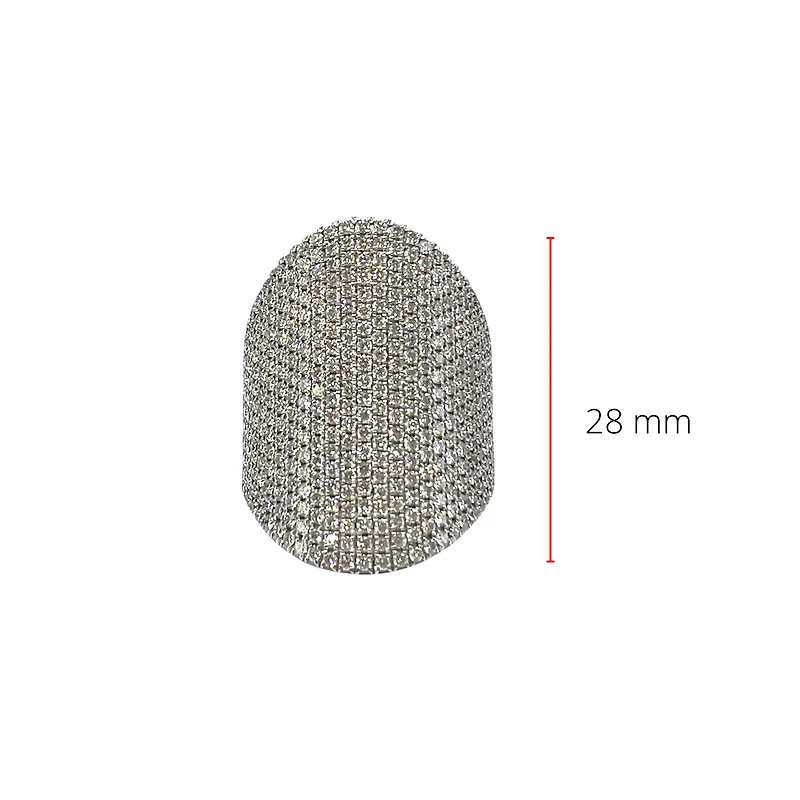 14K White Gold Pave 2.79cttw Diamond Band - Size 6.5