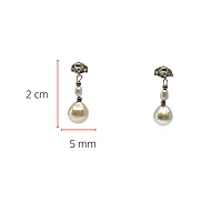 14K White Gold Cultured and Fresh Water Pearl Dangle Earrings