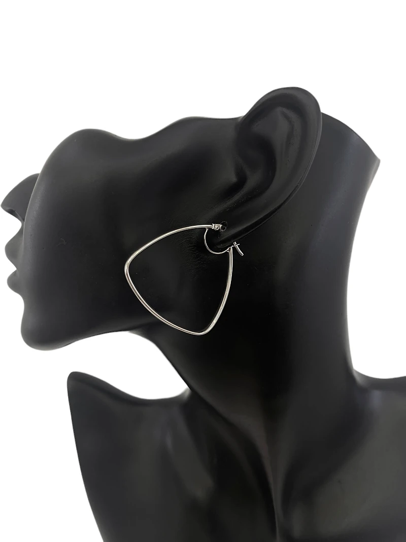 10K White Gold 38mm Earrings