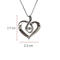 Sterling Silver 0.142cttw Canadian Diamond Heart Infinity Necklace, 18"