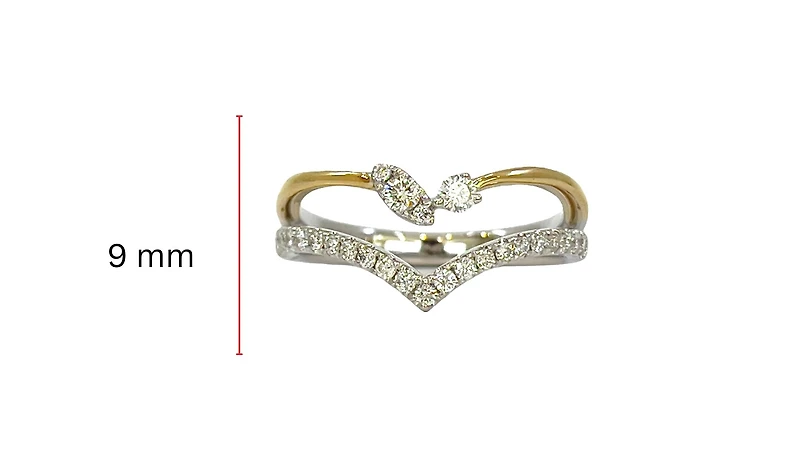 14K 2 Tone Gold 0.35cttw Diamond Ring, size 6