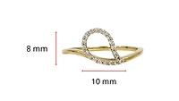 10K Yellow Gold 0.23Cttw Canadian Diamond Pear Cut Engagement Ring - /