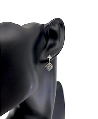 10K White Gold 0.60cttw Genuine Sky Blue Topaz & 0.03cttw Diamond Earrings