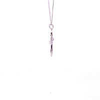 10K White Gold 0.05cttw Diamond Cross Necklace, 18"