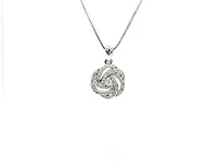10K White Gold 0.20cttw Diamond Pendant, 18"