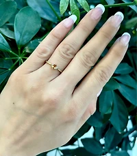 10K Yellow Gold 0.22cttw Genuine Citrine and 0.03cttw Diamond Ring