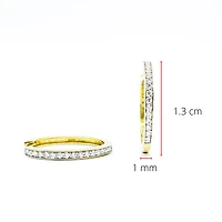 10K Yellow Gold 0.05cttw Diamond Hoop Earrings