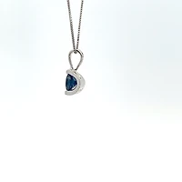 10K White Gold Genuine Sapphire Pendant