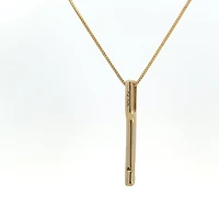 10K Yellow Gold 0.008cttw  Diamond  Bar Pendant, 18"
