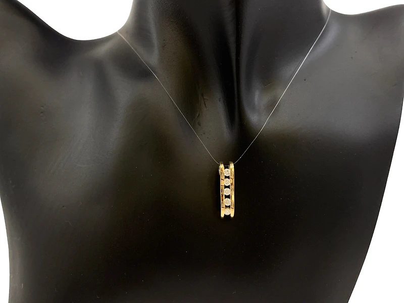 14K Yellow Gold 0.30cttw Diamond Della Falls Pendant - 5mm x 20mm