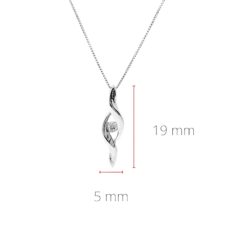10K White Gold 0.05cttw Canadian Diamond Pendant, 18"