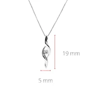 10K White Gold 0.05cttw Canadian Diamond Pendant, 18"