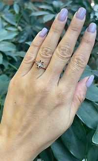 10K Rose Gold 0.03cttw Diamond Ring, size 6
