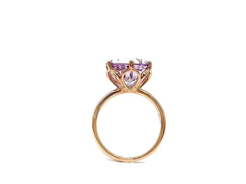 10K Rose Gold 5 carat Genuine Lilac Amethyst Ring, size 6.5