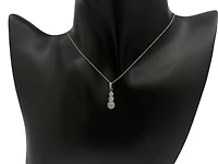 10K White Gold 0.06cttw Diamond Pendant, 18"