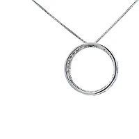 10K White Gold 0.05cttw Diamond Eternity Pendant - 18"
