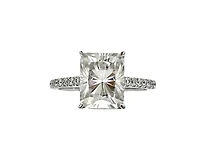Silver 4.00cttw Moissanite Engagement Ring - 4.5