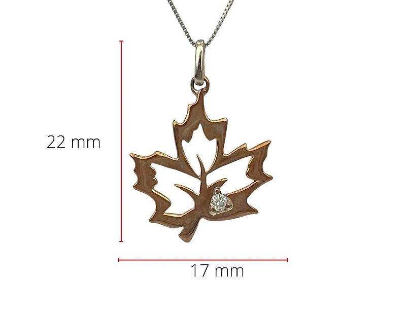 10K Rose Gold 0.02cttw Canadian Diamond Pendant, 18"