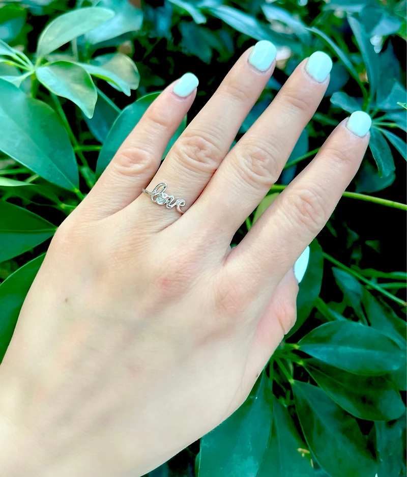 10K Gold 0.01cttw Diamond Love Ring