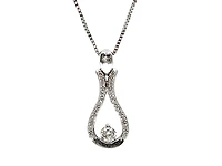 10K White Gold 0.20cttw Canadian Diamond Necklace, 18"