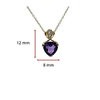 10K Yellow Gold Amethyst & Diamond Necklace, 18"