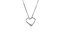 10K White Gold 0.017cttw Round Cut Diamond Pendant