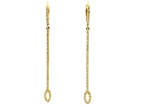 14K Yellow Gold 0.31cttw Diamond Drop Earrings - 57mm