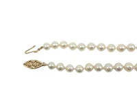 5.5-7.5mm White Cultured Graduated Pearl Strand with 14K Yellow Gold Pearl Clasp - 18"