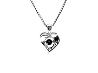 Sterling Silver Sapphire 0.10cttw Pendant,18"
