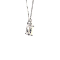 10K White Gold Opal and Diamond Pendant