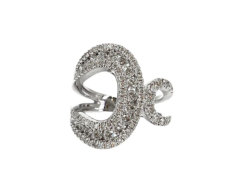 14K White Gold 1.43cttw Diamond Ring- Size 6.5