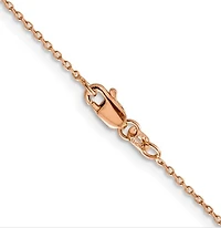 14K Rose Gold Diamond-Cut Cable Chain with Lobster Clasp - 1.00 mm Various Length