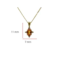 10K Yellow Gold 5x3mm Citrine and 0.03cttw Diamond Pendant
