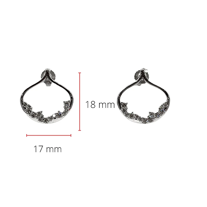 10K White Gold 0.46cttw Diamond Dangle Earrings