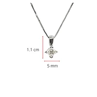 14K White Gold 0.30cttw Princess Cut Square Cut Canadian Diamond Pendant, 18”