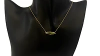 14K Yellow Gold 1.14cttw Peridot and 0.18cttw Diamond Necklace - 18 Inches