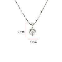 14K White Gold 0.10cttw Canadian Diamond Mezza Luna Necklace