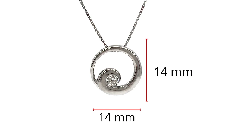 14K White Gold 0.14cttw Canadian Diamond Necklace - 18"