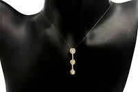 14K Yellow Gold 0.14cttw Diamond Cascade Pendant - 6mm x 27mm