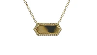 14K Yellow Gold 0.10cttw Diamond Pendant, 18"