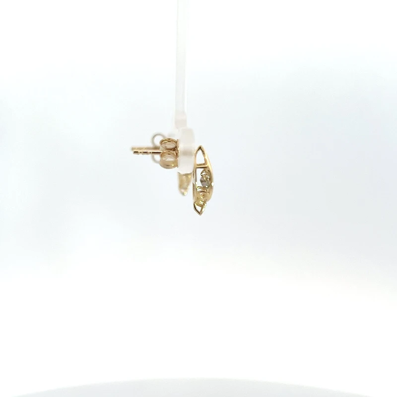 10K Yellow Gold Pulse Diamond Solitaire Earrings 0.02cttw