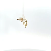 10K Yellow Gold Pulse Diamond Solitaire Earrings 0.02cttw