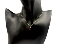 10K Yellow Gold Garnet & 0.03cttw Diamond Pendant
