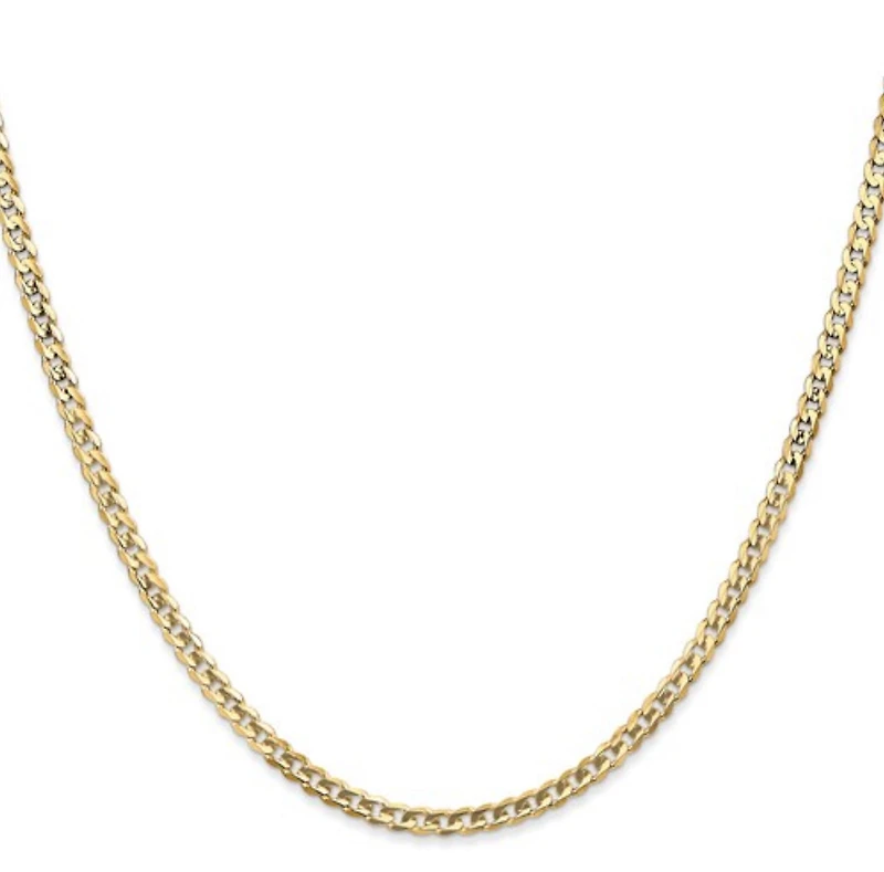 14K Yellow Gold Open Concave Curb Chain