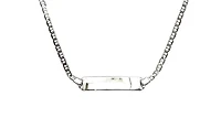 Engraveable 925 Sterling Silver Bar Baby Bracelet with Fancy Link 5.5"